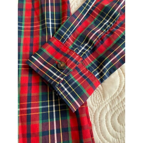 Wonder Nation Classic Red Plaid Long Sleeve Button Down Collared Shirt Size 12 - Picture 5 of 6